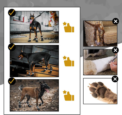 OneTigris Dog Shoes for Large Medium Dogs, Waterproof Anti-Slip Paw Protectors for Hot Pavement, Wound Recovery & Licking Prevention, Breathable Dog Booties for Outdoor Walking Hiking Hardwood Floor
