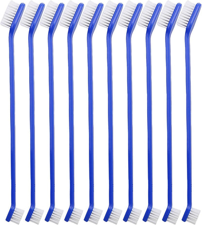 Newday 50 Pack Dual Ended Long Dog & Cat Toothbrush, Pet Safe Super Soft Bristles for Pet Dog Puppy Kitten Dental & Oral Care Teeth & Gums, Pet toothbrushes in Box, Bulk Individual polybag (Colorful)
