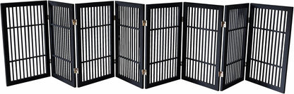 Urnporium Freestanding Wooden Dog Gate for Doorways – Foldable Acacia Wood Pet Gate, No Drill Portable Indoor/Outdoor Puppy Fence Barrier (White Pet Gate, 3 Panel 24" Tall)