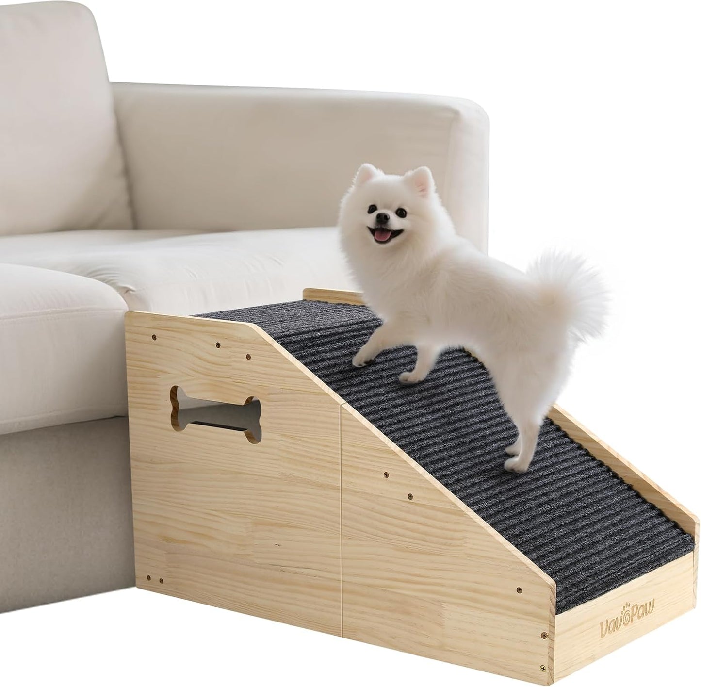 VavoPaw Dog Ramps for Small Dogs, Dog Steps for Couch with Non-slip Cover and Pads, Gentle Slope Ramp for Dogs to Get on Bed, Couch, Patio, Window Sill, Car, Easy up and down Pet Ramps for Puppy, Cats