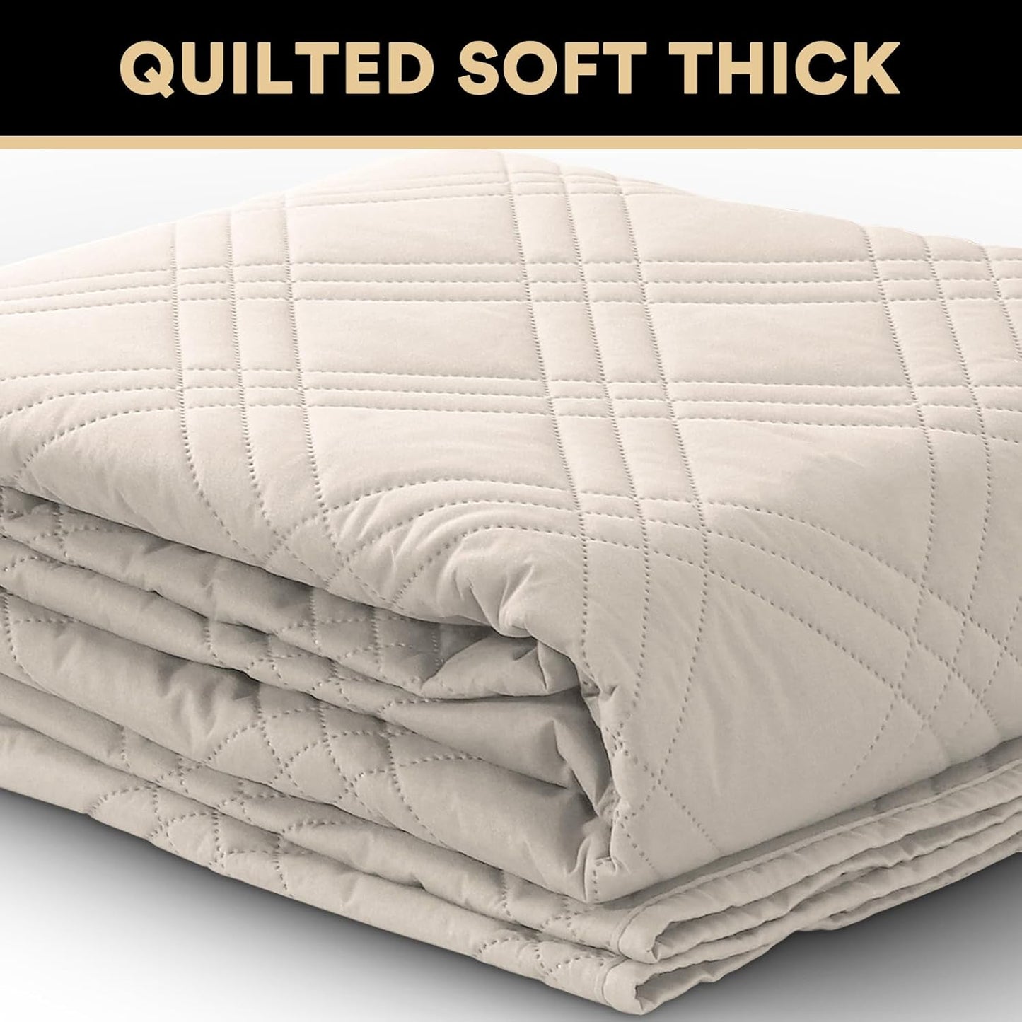 PrinceDeco 100% Waterproof Couch Cover for 3 Cushion Couch Sofa Pet Friendly Non-Slip Couch Cover for Dogs Washable Water Resistant Furniture Protector with Elastic Straps(Sofa 68", French Oak)
