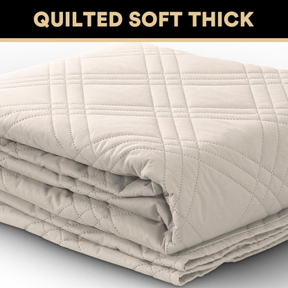 PrinceDeco 100% Waterproof Couch Cover for 3 Cushion Couch Sofa Pet Friendly Non-Slip Couch Cover for Dogs Washable Water Resistant Furniture Protector with Elastic Straps(Sofa 68", French Oak)