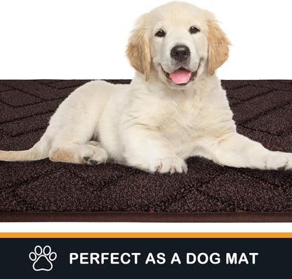 PURRUGS Dirt Trapping Door Mat 20" x 31.5", Non-Slip Machine Washable Entry Rug, Dog Doormat, Indoor Front Door Mat, Super Absorbent Entryway Rug for Muddy Shoes & Paws, Taupe