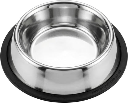 Loving Pets Stainless Steel Non-Tip Dog Bowl – Heavy Duty No Spill Dog Bowl with Removable Rubber Base – Durable, Non-Skid Stainless Steel Dog Food Bowl & Dog Water