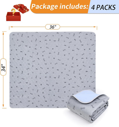 Washable Pee Pads for Dogs, 2Pack Reusable Puppy Pads, Absorbent Whelping Pads with Bone Print, Non-Slip Waterproof Pet Training Pads for Couch, Crate, Potty Training 18x24