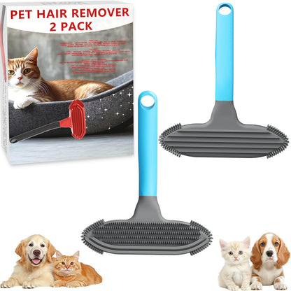 Pet Hair Removal Tool and Pet Hair Remover with 3 in 1 Silicone, Cat Dog Hair and lint Fur Remover for Carpet Couch Cat Tree Bed Furniture and Car Interior, Reusable and Portable,1 Pack