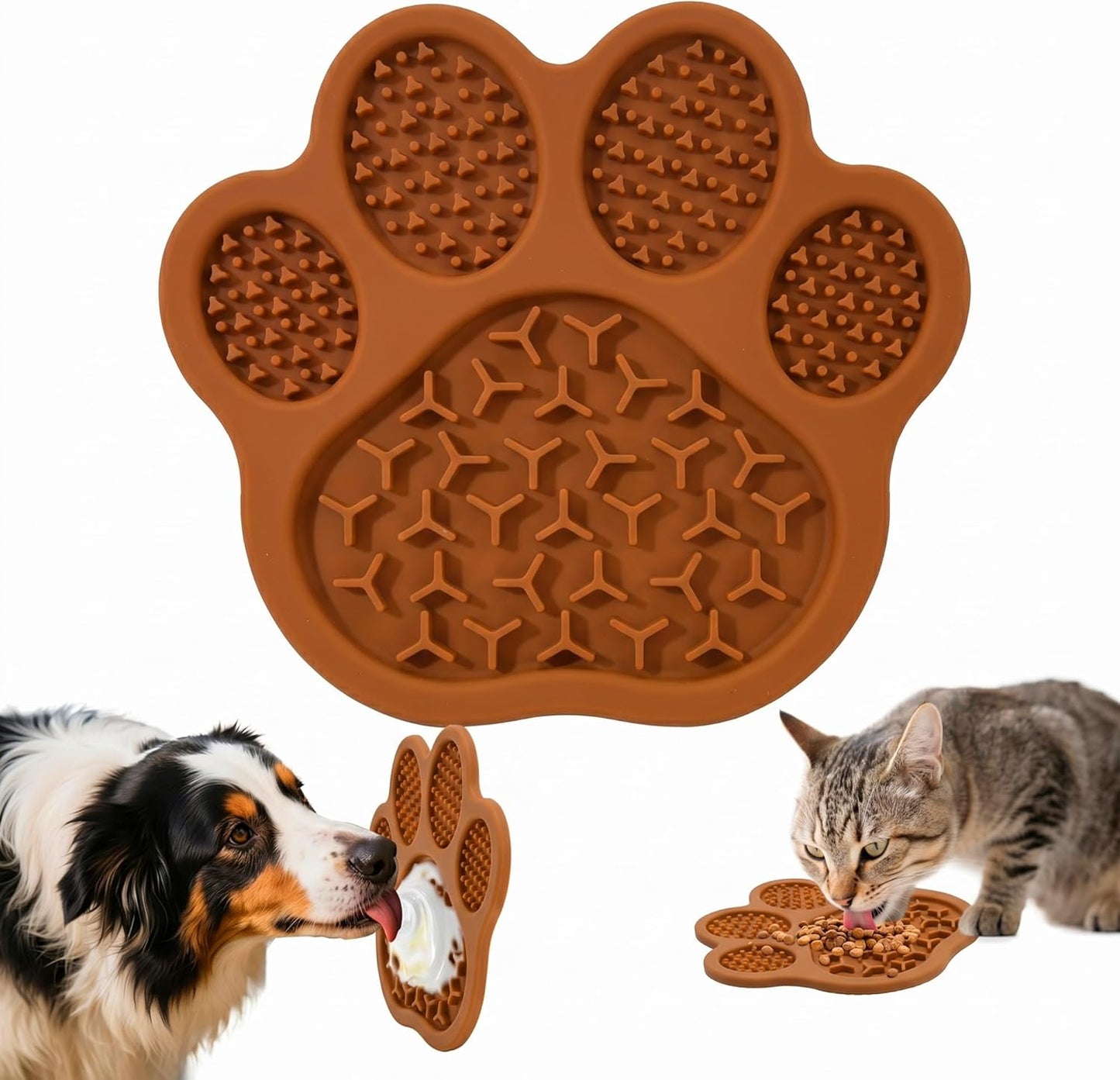 Lick Mat for Dogs and Cats, Slow Feeder Mats with Suction Cups - Bathing, Grooming and Training, Anxiety Relief Feeding Pad,Dishwasher-Safe Yellow