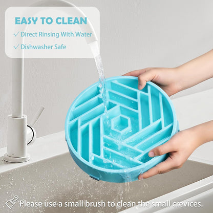 TOBYTO Slow Feeder Dog Bowls Large Medium Breed,Anti-Choking Slow Eating Dog Food Bowl,Non Slip Pet Slower Food Feeding Bowls Large Puzzle Slow Feeder Bloat Stop Maze Dog Dishes,Black