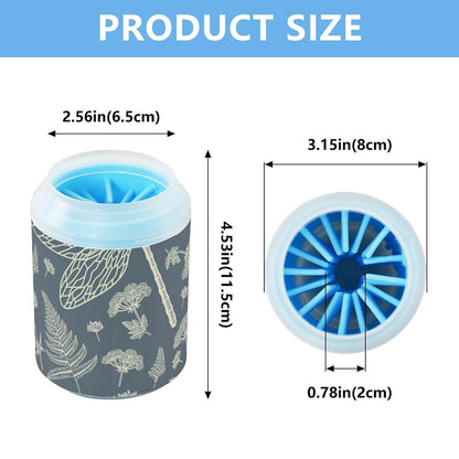 Dog Paw Cleaner Cups for Dogs Pet Foot Washer Paw Scrubber for Medium Small Dogs Cats Cleaning Cup Cute Yellow Fiesta Guitars Cacti and Ethnic Birds