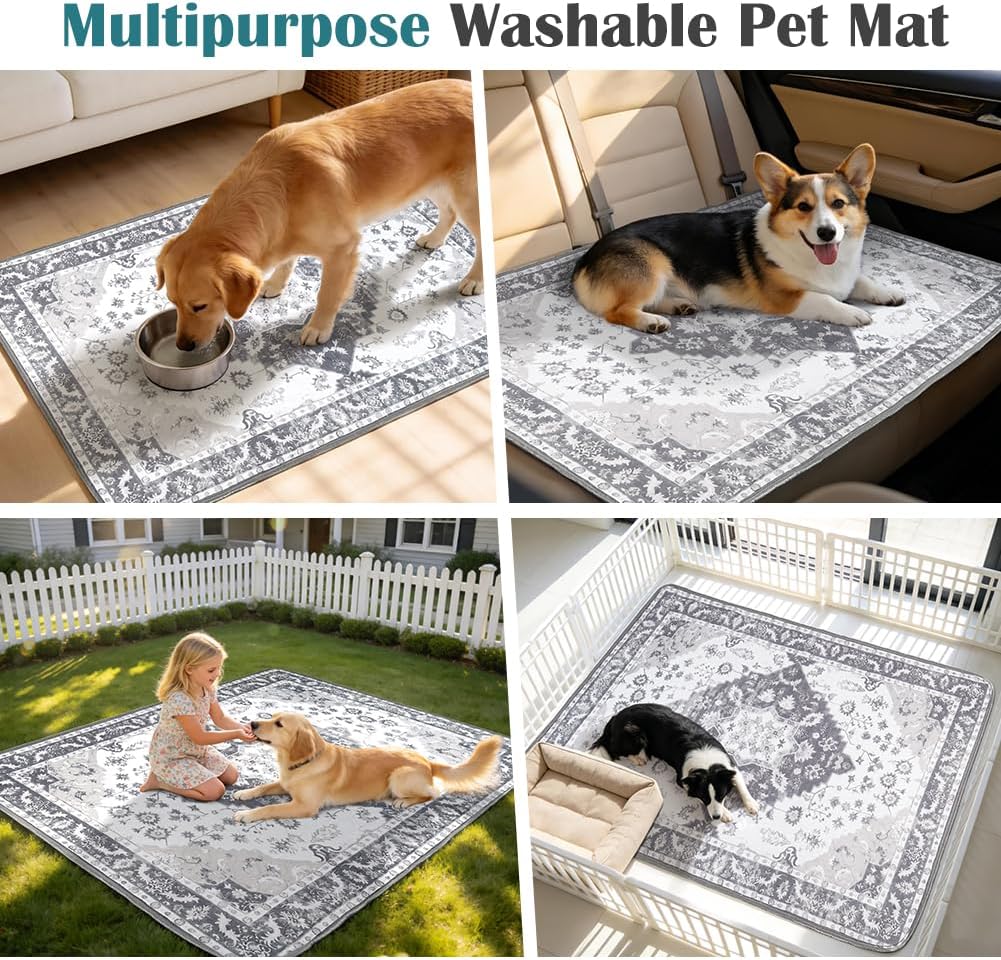 Washable Pee Pads for Dogs, 2 Pack Reusable Puppy Training Pads 40"x26" Super Absorbent Waterproof Dog Training Pads, Non-Slip Potty Pads, Whelping Pads Litter Mat
