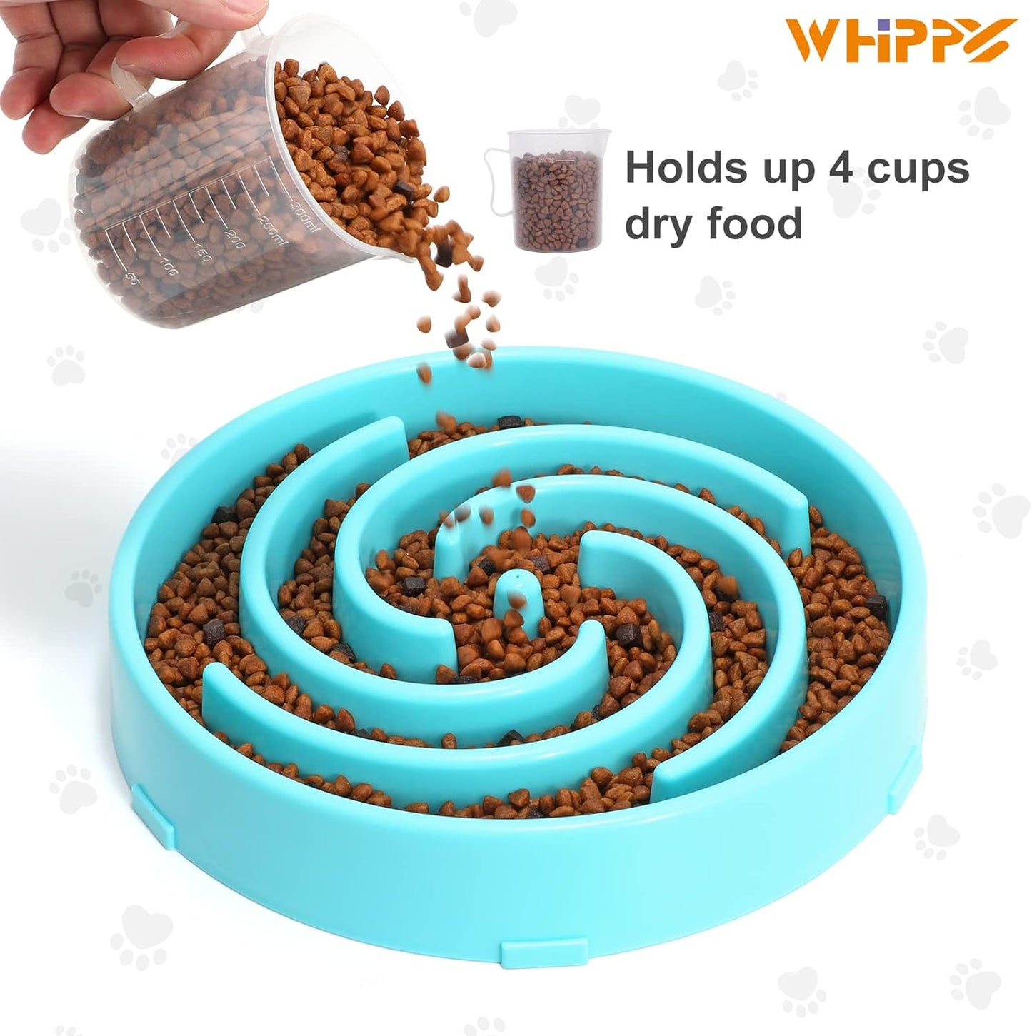 Slow Feeder Maze Puzzle Bowl - Large Dog Non Slip Interactive Food Dishes - Bloat Stop, Choking Prevention - Pink