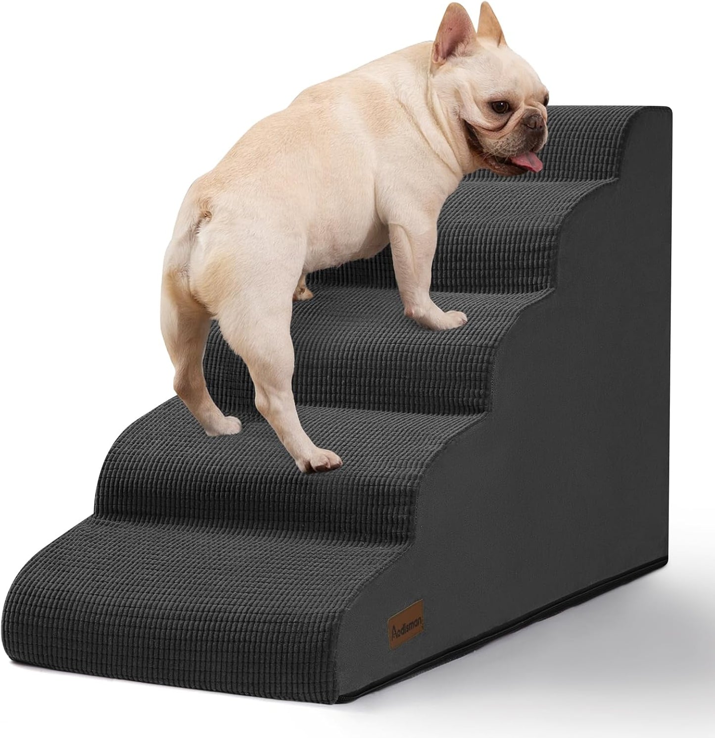 Aodisman 3-Step Dog Ramp and Stairs for Sofa and Chair - Non-Slip Sturdy Pet Steps for Small Dogs and Cats,15.7" H,Grey