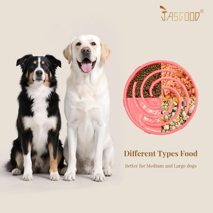 JASGOOD Slow Feeder Dogs Bowl for Large Medium Dogs,Anti-Gulping Pet Slower Food Feeding Bowls Stop Bloat,Preventing Choking
