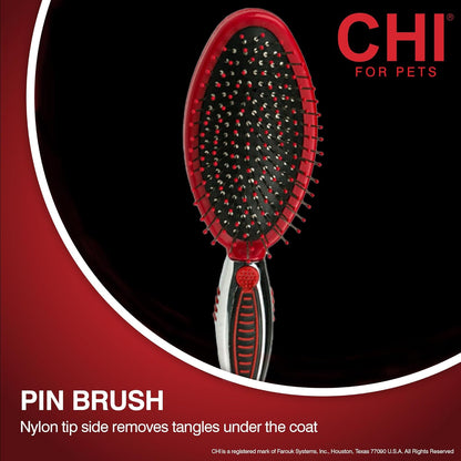 CHI for Dogs 2 in 1 Dematting and Deshedding Rake, Dual Head Dog Grooming Tool with Wide Tooth Dematting Rake and Fine Deshedding Rake, Detangler Comb for Thick Double and Long Dog Coat