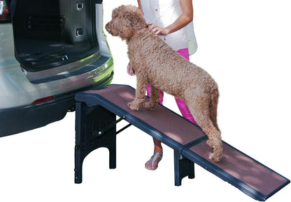 Pet Gear Free Standing Pet Ramp for Cats and Dogs, No Assembly Required, Easy Fold for Storage or Travel, Portable, Holds Up to 100lbs, Wheat