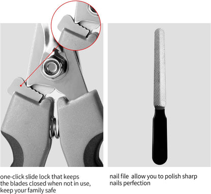 Tpotato Dog Nail Clippers,Dog Nail Trimmers for Large Breed Dog with Quick Sensor,Safari Professional Cat Nail Clipper with Safety Guard and Nail File.