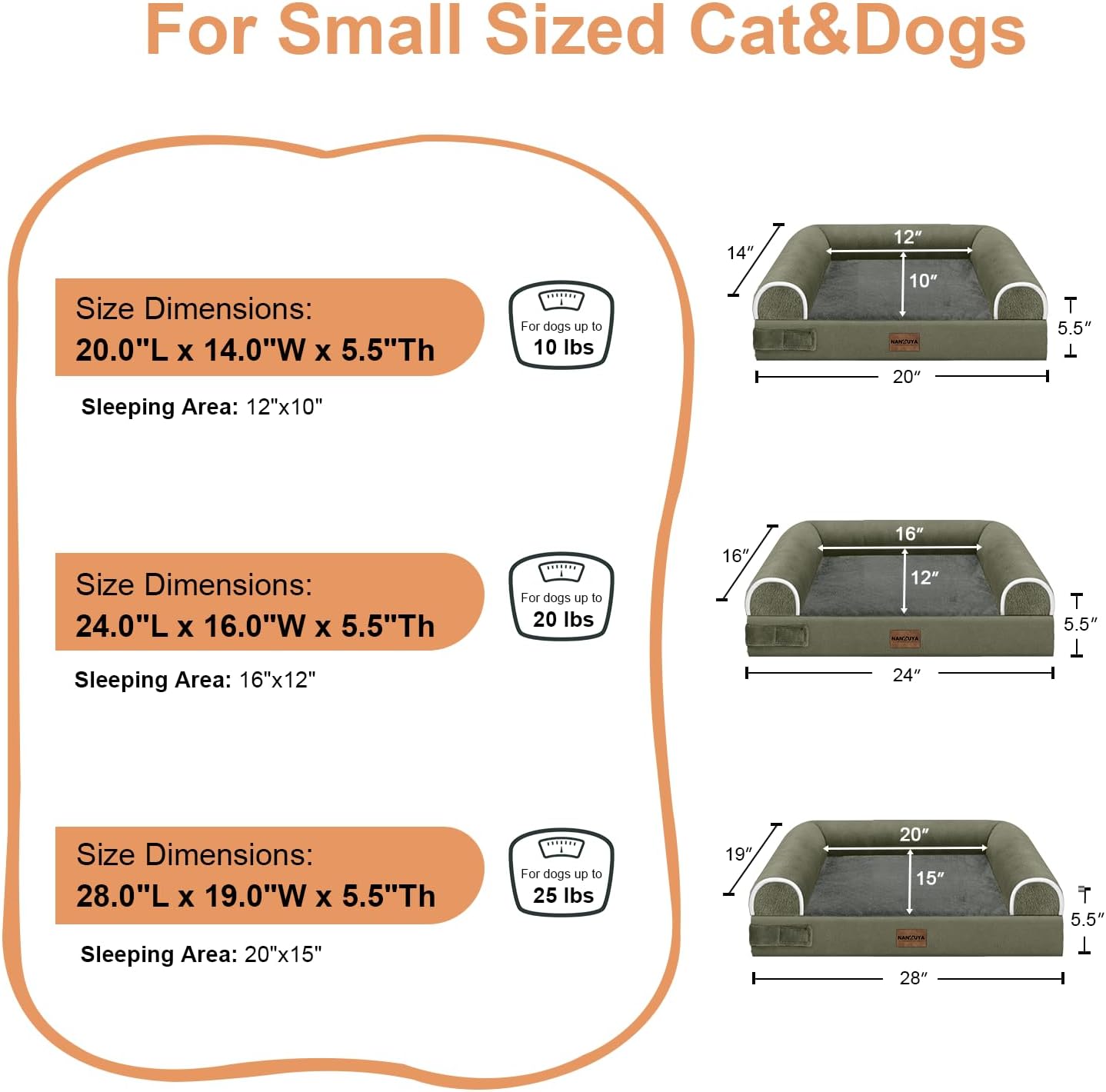Large Dog Bed Orthopedic Washable: Beds Bolster XL Bed Large Big Dogs Memory Foam Couch Sofa Waterproof with Removable Cover