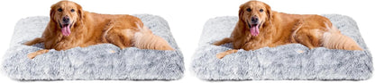 EHEYCIGA Fluffy Dog Crate Bed for Medium Dogs, Plush Faux Fur Crate Pad, Calming Anti Anxiety Medium Dog Bed, Washable Soft Warm Crate Mat with Non-Slip Bottom