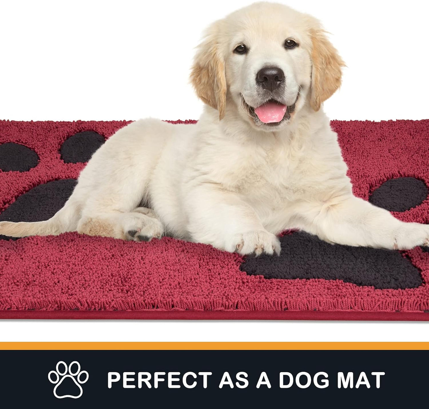PURRUGS Dirt Trapping Door Mat 20" x 31.5", Non-Skid/Slip Machine Washable Microfiber Entryway Rug, Dog Doormat, Super Absorbent Welcome Mat for Muddy Wet Shoes and Paws, Grey