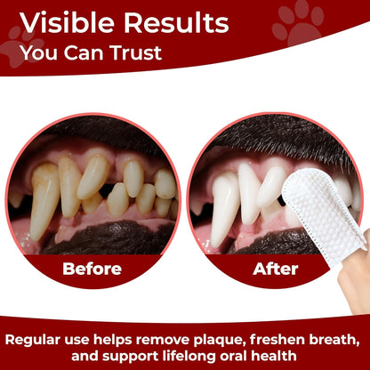 Pets & Pupps Dog Teeth Cleaning Wipes, Cats & Dogs Tooth Brushing Kit to Remove Plaque & Tartar Buildup, Dog Toothbrush and Toothpaste Alternative for Dog Breath Freshener & Dental Care - 50 Count