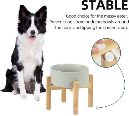 Havniva 8.3” Dog Bowls Elevated Ceramic Dog Food and Water Bowl, Raised Dog Water Bowl with Stand Non-Slip Rubber Base Large Capacity Feeding Pet Food Bowl for Large Dogs