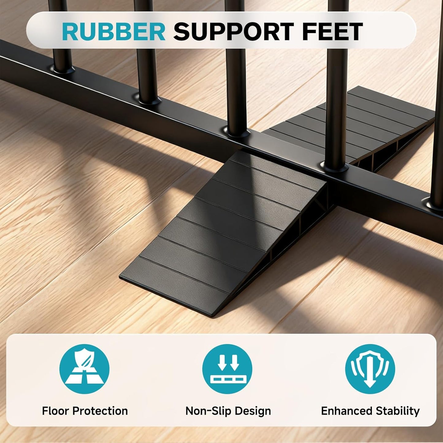 Snagle Paw Extra Wide Dog Gate,Free Standing Dog Fence with Door, Up to 104 Inch Wide Pet Gate with Support Feet for Stairs, Hallways, Doorways, Yard (Black, 4 Panels)