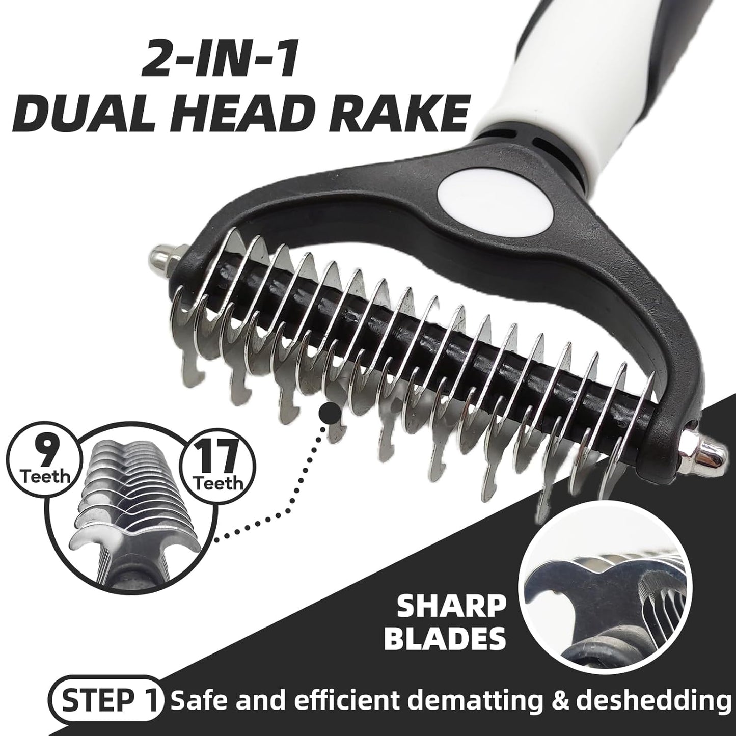 Dog Brush for Shedding,7 PCS Pet Grooming Brush Kit to De-fur & Hair Slicker Deshedding Brushes with Undercoat Rake Comb Bath Brush&Nail Clipper for Grooming Short Long Haired Dogs Cats Blue