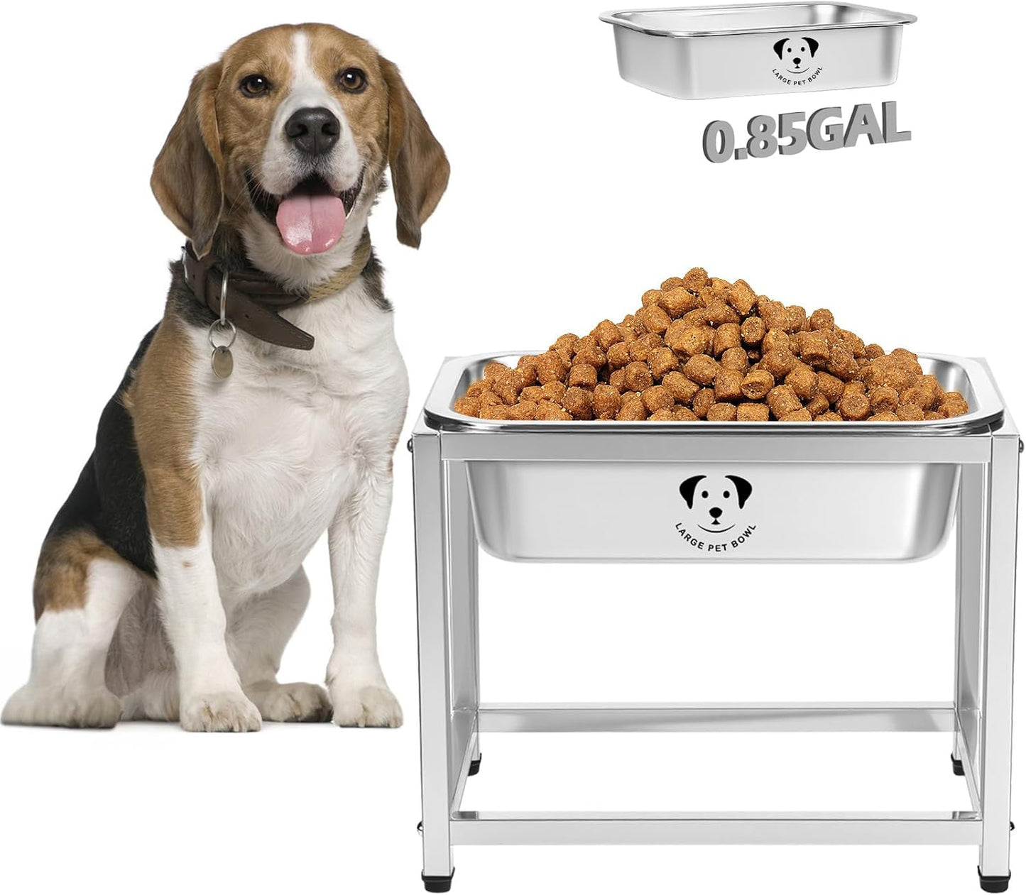 Stainless Steel Dog Bowls for Large Dogs, High Capacity Metal Dog Food Bowls, Food and Water Bowl for Larges, X-Large, and Big Dogs 1.25 Gallons
