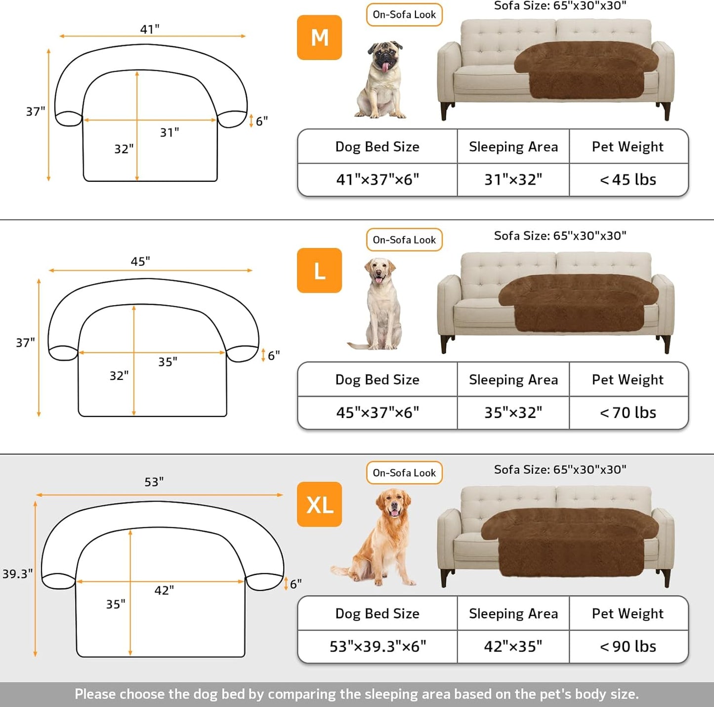 Calming Dog Bed Fluffy Plush Dog Mat for Furniture Protector with Removable Washable Cover for Large Medium Small Dogs and Cats (Large, Light Grey)