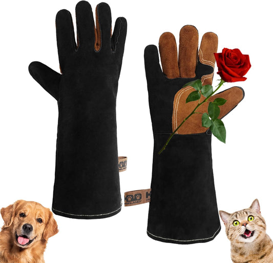 HANDLANDY Animal Handling Gloves, Bite-Proof, Scratch-Resistant, Pet Gloves for Dogs, Cats, Falconry, Gardening
