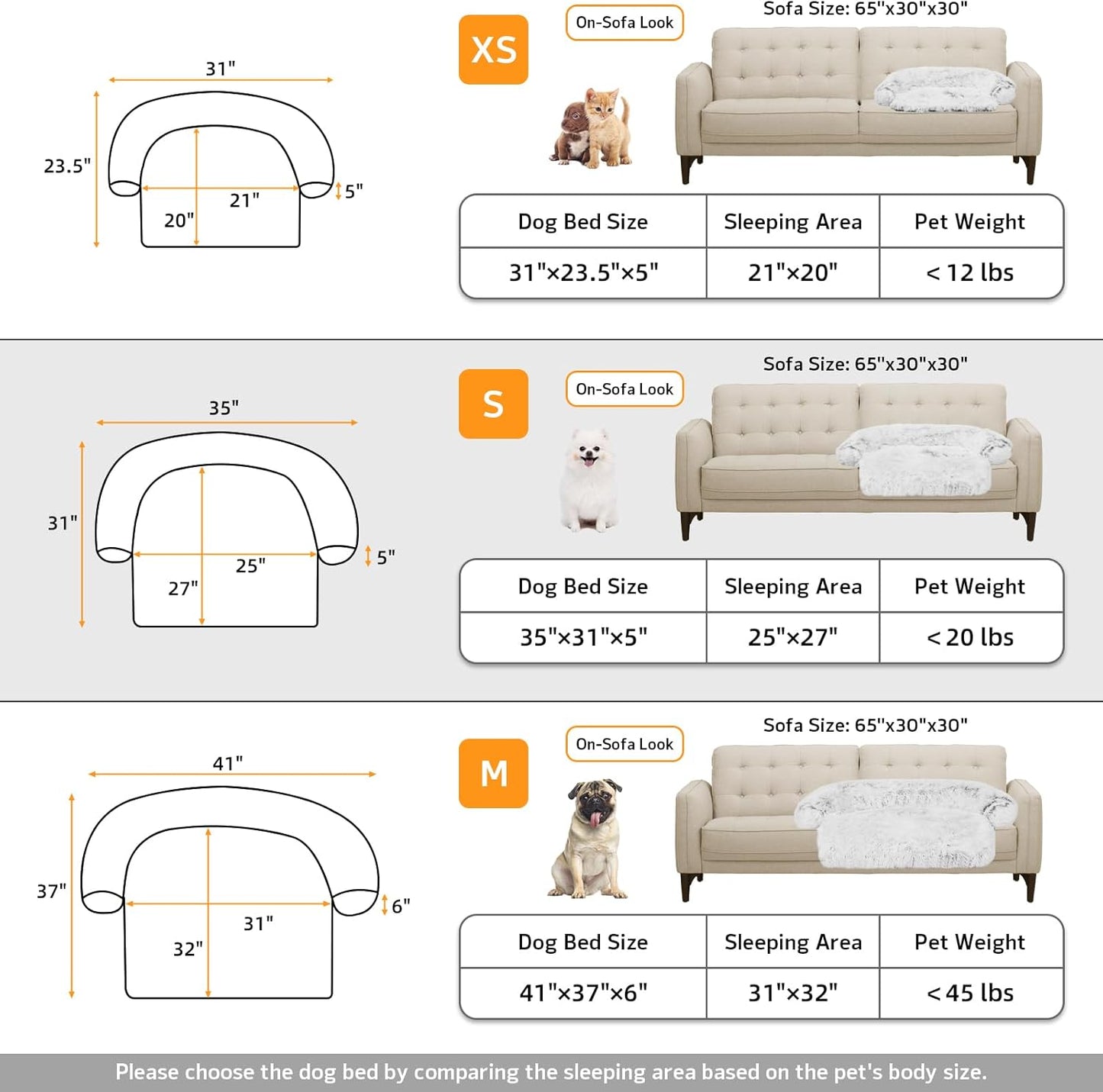 Calming Dog Bed Fluffy Plush Dog Mat for Furniture Protector with Removable Washable Cover for Large Medium Small Dogs and Cats (Large, Light Grey)
