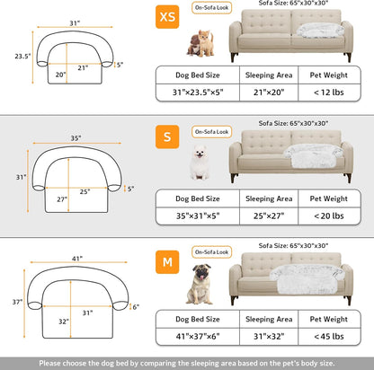 Calming Dog Bed Fluffy Plush Dog Mat for Furniture Protector with Removable Washable Cover for Large Medium Small Dogs and Cats (Large, Light Grey)
