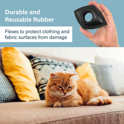 Mini Pet Hair Remover, Reusable Fur Removal Tool, Rhombic Dog Hair Remover for Car Interior, Auto Detailing, Couch, Furniture, Lint, Carpet (Black)