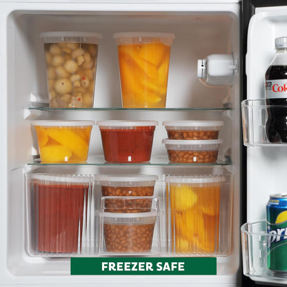 Freshware Food Storage Containers [36 Set] 16 oz Plastic Deli Containers with Lids, Slime, Soup, Meal Prep Containers | BPA Free | Stackable | Leakproof | Microwave/Dishwasher/Freezer Safe