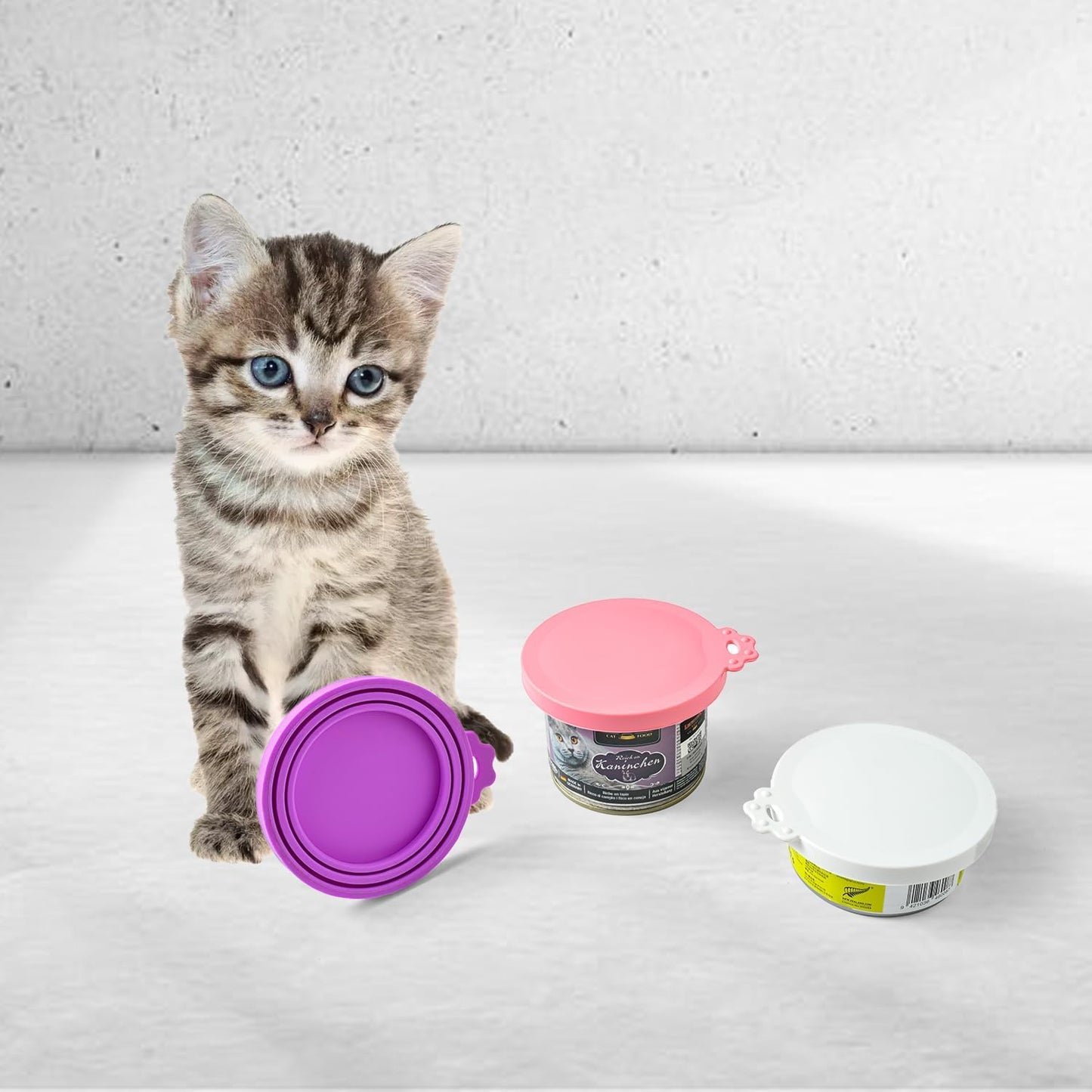 WePet Pet Food Can Covers, Silicone Lids, BPA Free, Dishwasher Safe, Fit Most Standard Size Canned Cat and Dog Food, 3oz/5.5oz/12.5oz/13.2oz, Golden Yellow/Lime Green/Royal Blue