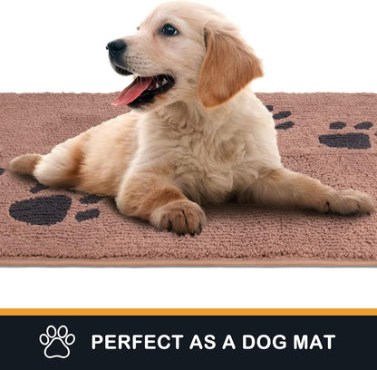 PURRUGS Dirt Trapping Door Mat 20" x 31.5", Non-Skid/Slip Machine Washable Microfiber Entrance Rug, Shoes Scraper, Dog Doormat, Super Absorbent Floor Mat for Muddy Wet Shoes and Paws, Grey