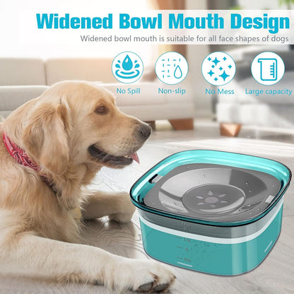 UPSKY 70oz Dog Water Bowl 2L No Spill Dog Bowls Large Capacity Spill Proof Slow Water Feeder, No Splash Pet Water Dispenser Vehicle Carried Travel Slow Drinking Bowl for Messy Drinkers