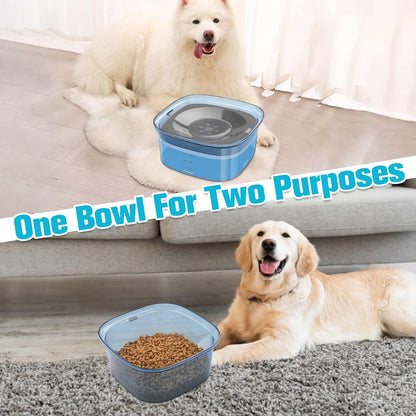 UPSKY 70oz Dog Water Bowl 2L No Spill Dog Bowls Large Capacity Spill Proof Slow Water Feeder, No Splash Pet Water Dispenser Vehicle Carried Travel Slow Drinking Bowl for Messy Drinkers