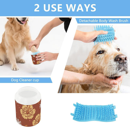 Dog Paw Cleaner Cups for Dogs Pet Foot Washer Paw Scrubber for Medium Small Dogs Cats Cleaning Cup Cute Yellow Fiesta Guitars Cacti and Ethnic Birds
