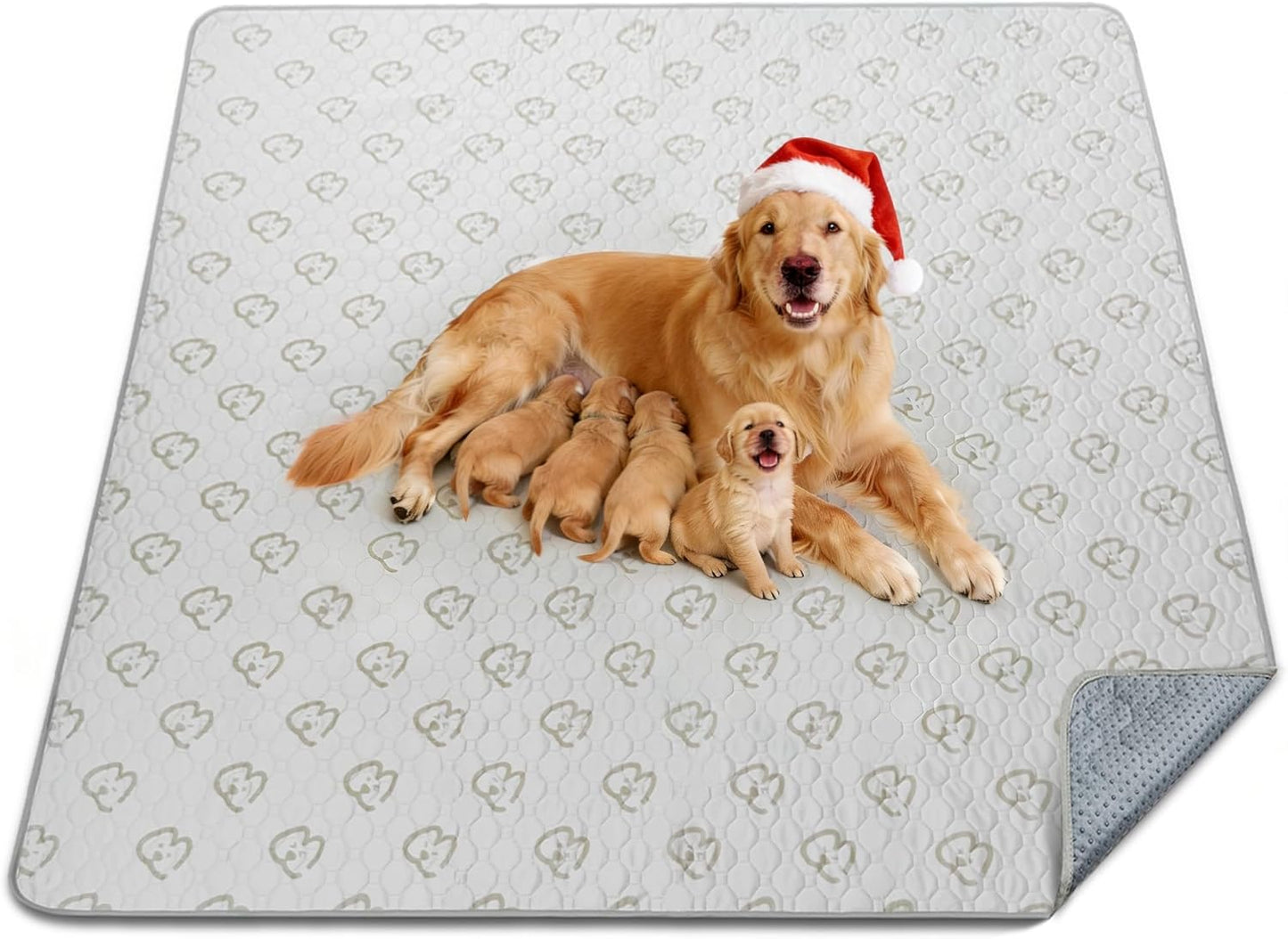 FXW Washable Pee Pads for Dogs, Puppy Pads with Super Absorbent, Specifically Designed for FXW Rollick/Homeplus 24inch 6 Panels Dog Playpen, 39" x 63" Rectangle, Khaki, 1 Pack