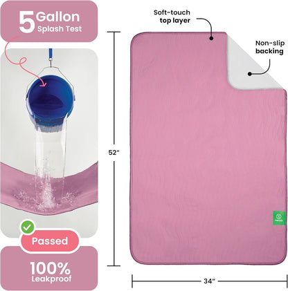 IMPROVIA® Washable Underpads, 34" x 36" (Pack of 4) - Heavy Absorbency Reusable Bedwetting Incontinence Pads for Kids, Adults, Elderly, and Pets - Waterproof Protective Pad for Bed, Couch, Sofa, Floor