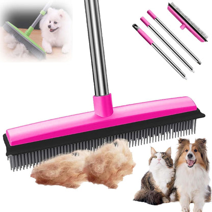 Pet Hair Broom,Multifunctional Rubber Cat and Dog Hairs,Silicone Hair Rake for Dog & Cat Hair, for Tiles, Wooden Floors, Carpets (B)