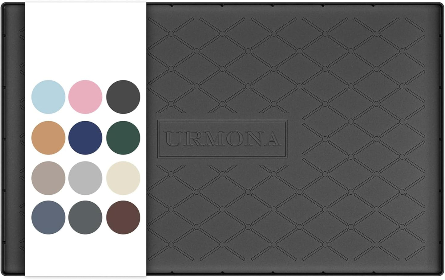 URMONA Under Sink Mat for Kitchen Waterproof, 34" x 22" Silicone Under Sink Mat for Shelf Liner Organizer, Cabinet Sink Protector Under Sink Liner for Bottom Kitchen, Bathroom(Light Grey)