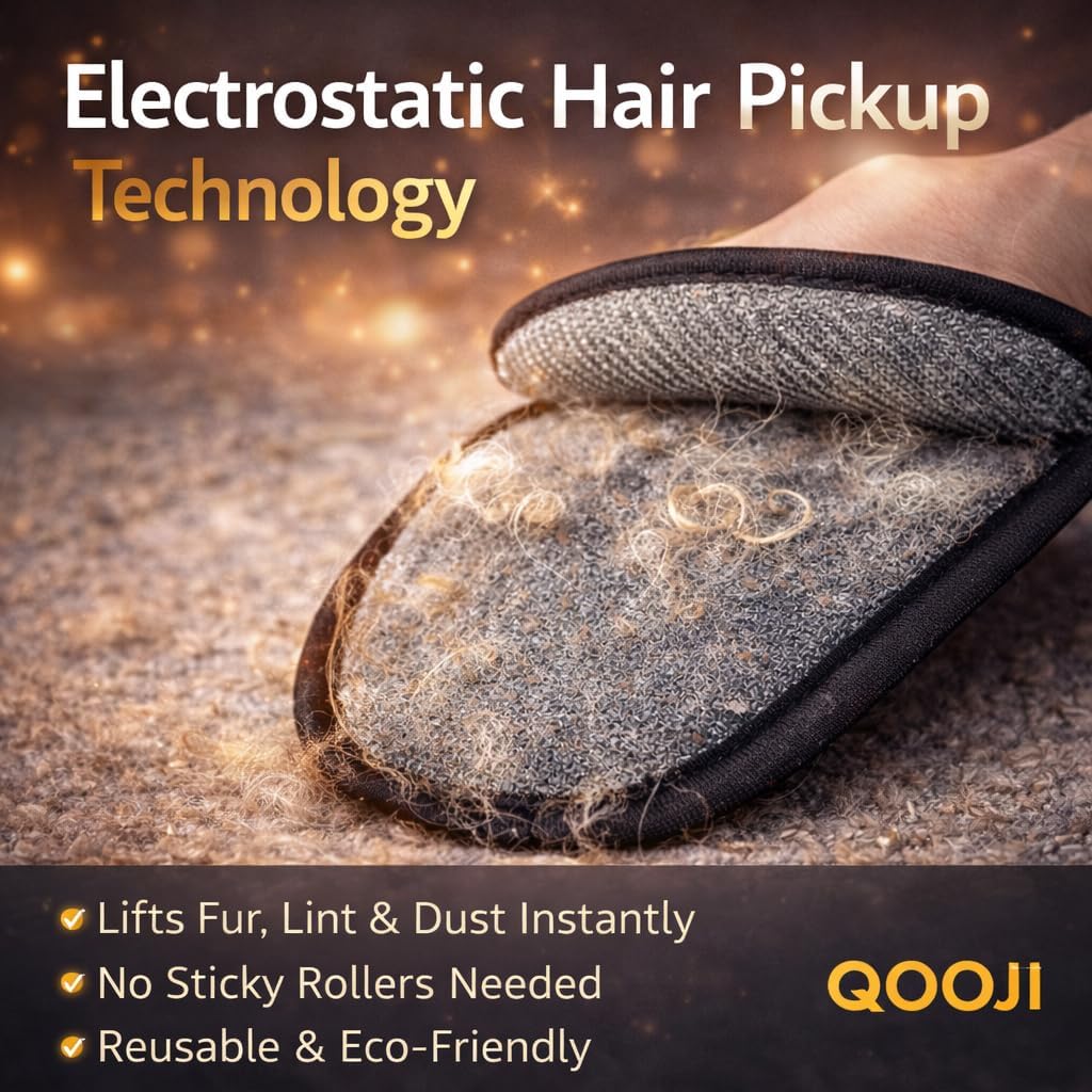 Pro Pet Hair Remover Glove–Reusable Electrostatic Fur Cleaning Mitt for Dogs & Cats, Removes Hair from Furniture, Sofa, Carpet & Car, Grooming & Deshedding Tool (PinkYellow)
