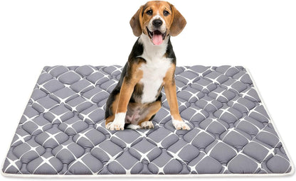 Bubble bear Dog Crate Mat - Ultra Soft, Washable & Anti-Slip Kennel Pad for Small/Medium/Large Dogs, Dark-Hued to Hide Stains (48"x30")