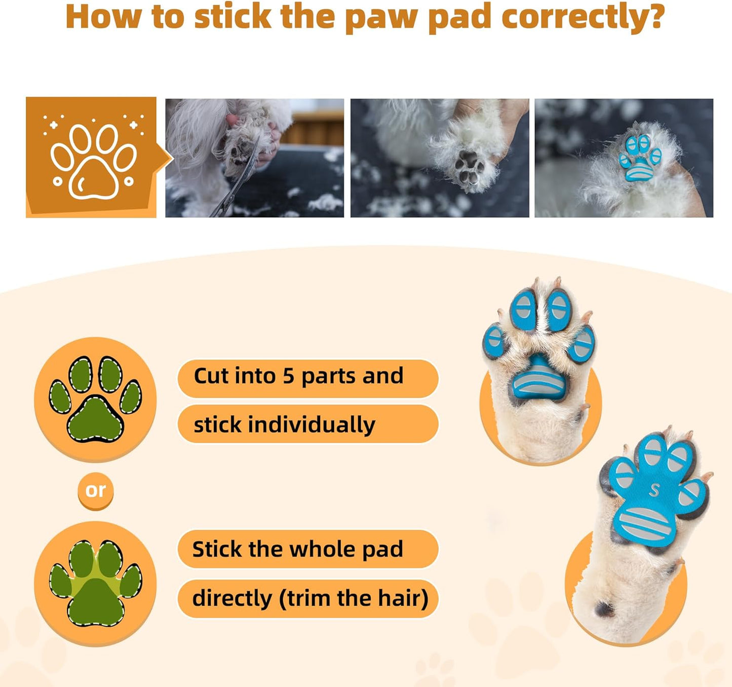 Anti-Slip Dog Paw Protector Pads for Senior Dogs, Dog Paw Adhesive Pads on Hardwood Floor,Senior Pets Essentials with Strong Traction,Puppy Grippers,12 Sets 48 pc L