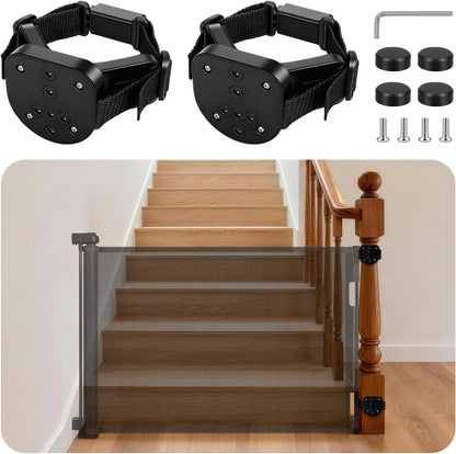 Upgraded Retractable Baby Gate, Extra Wide Safety Kids or Pets Gate, 33” Tall, Extends to 71” Wide, Mesh Safety Dog Gate for Stairs, Indoor, Outdoor, Doorways, Hallways(33”x71”, Black)