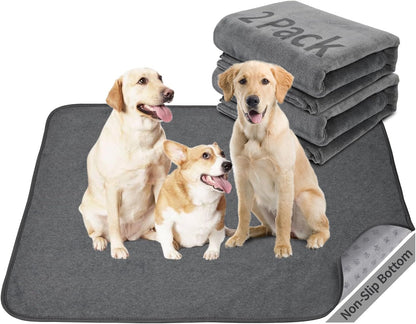 Dog Pee Pad Washable Extra Large, Instant Absorb Thicker Training Pads Non-Slip Pet Playpen Mat, Waterproof Reusable Floor Mat Ideal for Puppy Senior Dog Whelping Incontinence Housebreaking 65x48 Inch