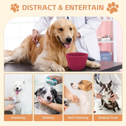 Dog Lick Bowl,Anxiety Relief Non-Slip Silicone Treat Bowl,Durable Anti-Choking Long-Lasting Enrichment Slow Feeder Licking Mat for Small Medium Large Breed,Freezable BPA Free Silicone Dishwasher Safe