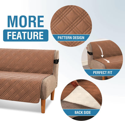 H.VERSAILTEX 100% Waterproof Slipcovers for Couches and Sofas Modern Pet Couch Cover Thick Soft Furniture Protector with Elastic Straps(Sofa, Lily Pad/Beige)